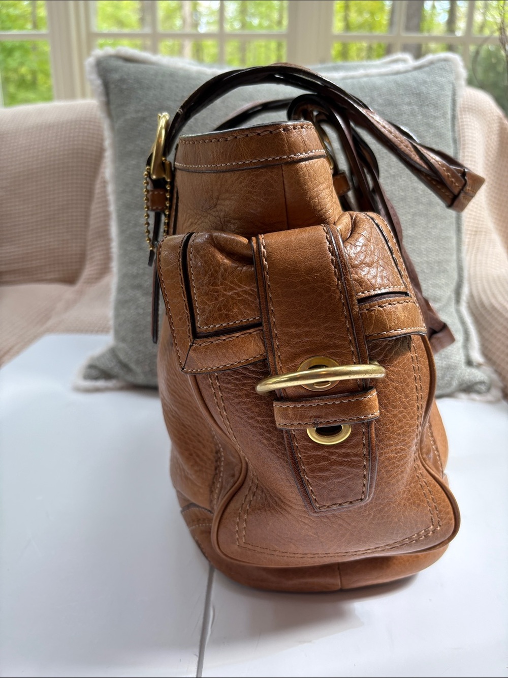 Coach Y2K SoHo Tote, Braided Handles, British Tan, Brass Hardware - Mint - Picture 4 of 11